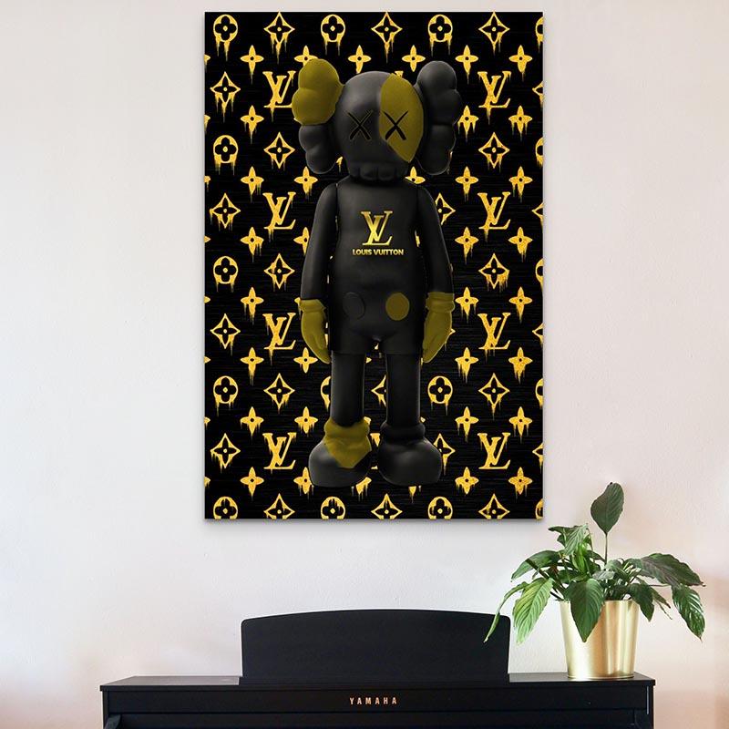 tableau ours noir or style urbain