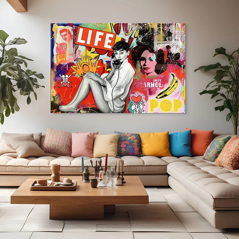 tableau pop culture femme rétro