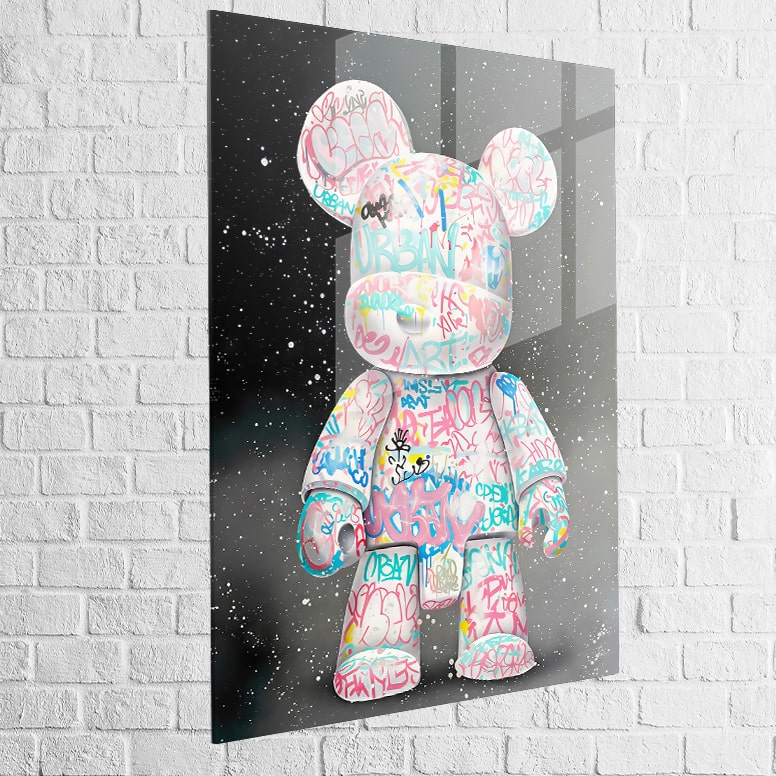 tableau street art bear graffiti en plexiglas