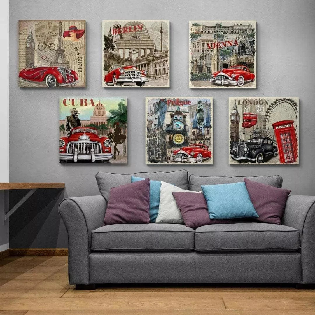 Tableau Vintage Ville Collection - Montableaudeco