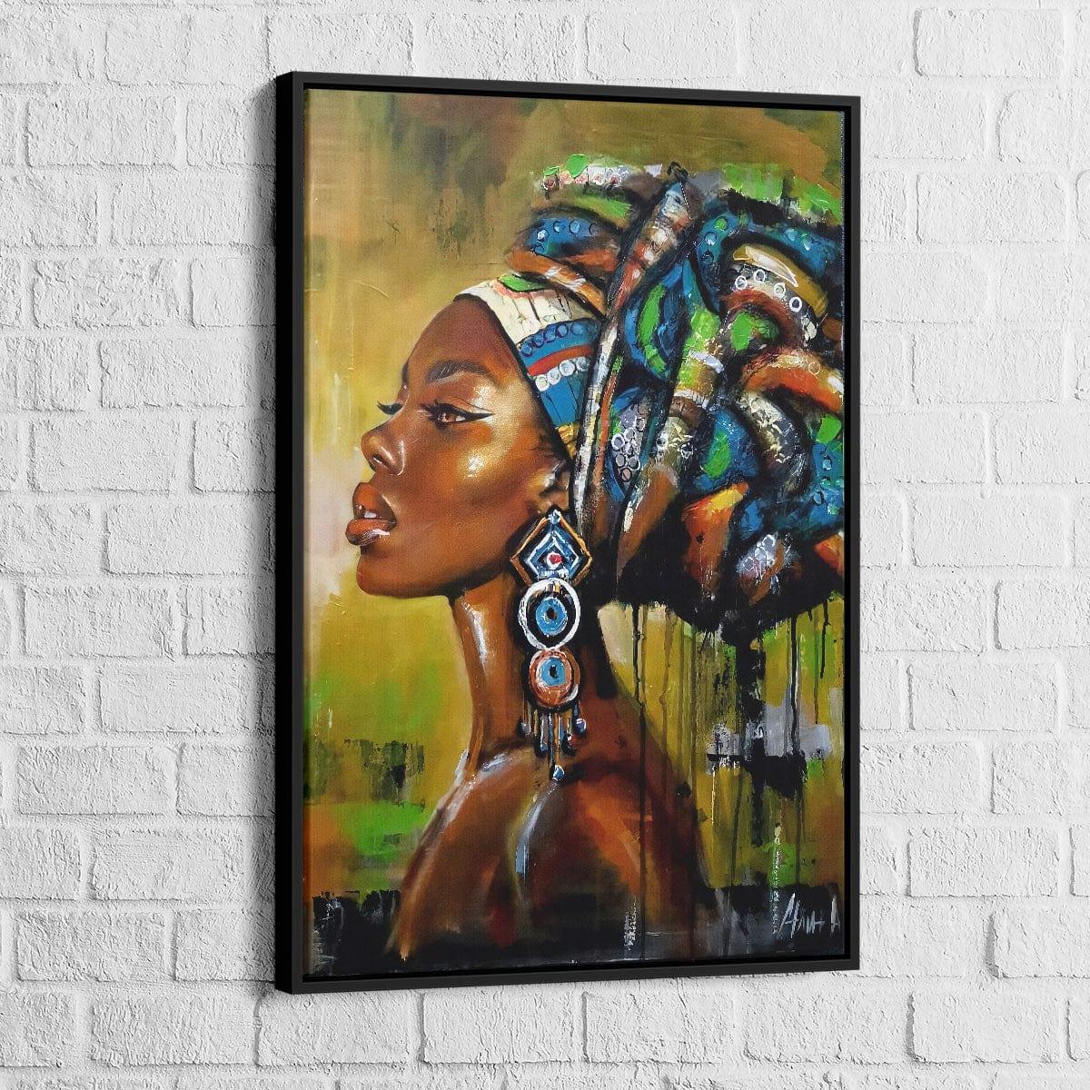 toile artistique africaine couleurs chaudes et vibrantes
