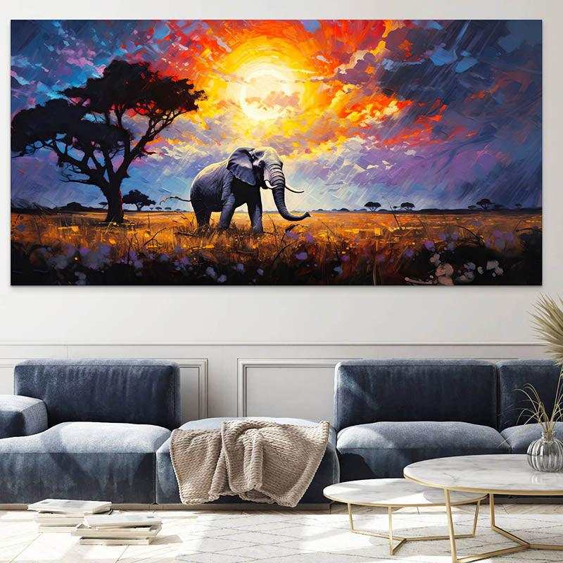 Tableau Elephant Savane Africaine - Montableaudeco