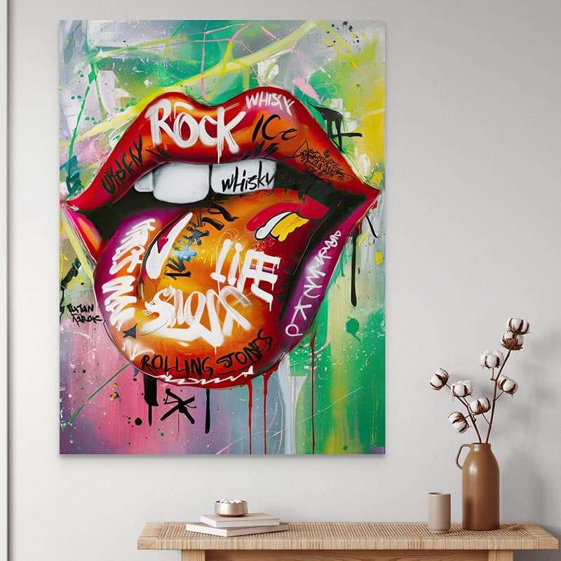Tableau Street Art | Rolling Stones| Les Promos -20%