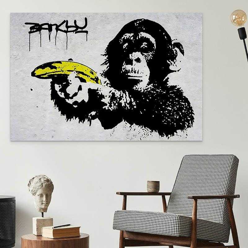 Tableau Banksy Banana Monkey - Montableaudeco