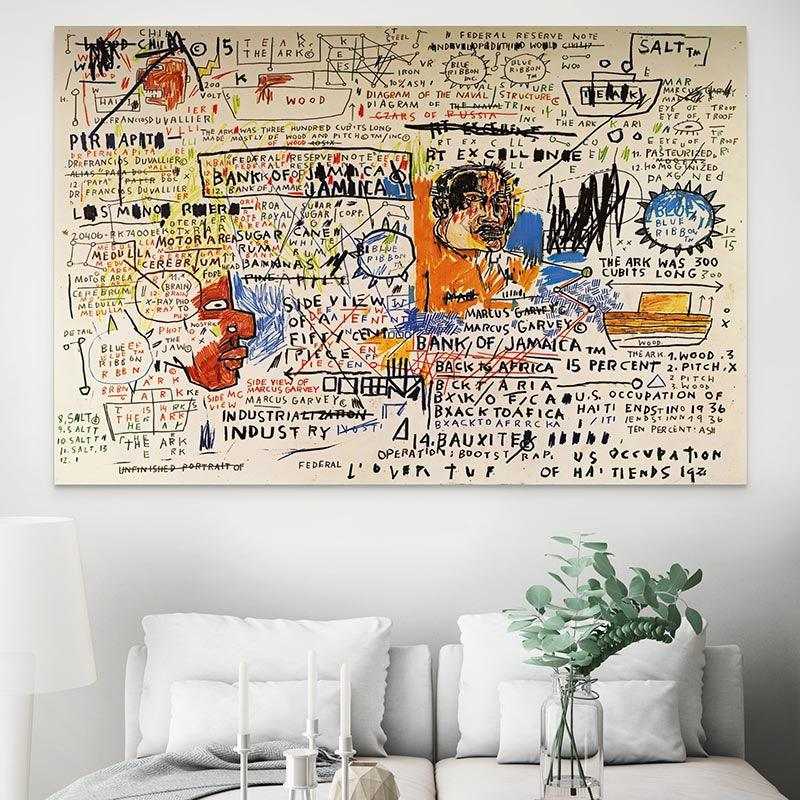 Tableau Basquiat 50 cent Piece 1983 - Montableaudeco