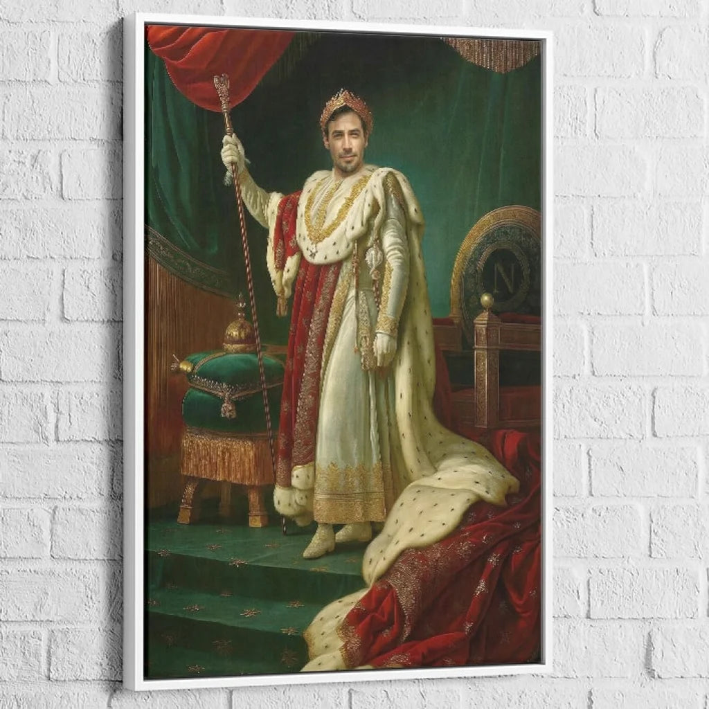 Cadre flottant blanc Portrait Historique L’Empereur – style lumineux