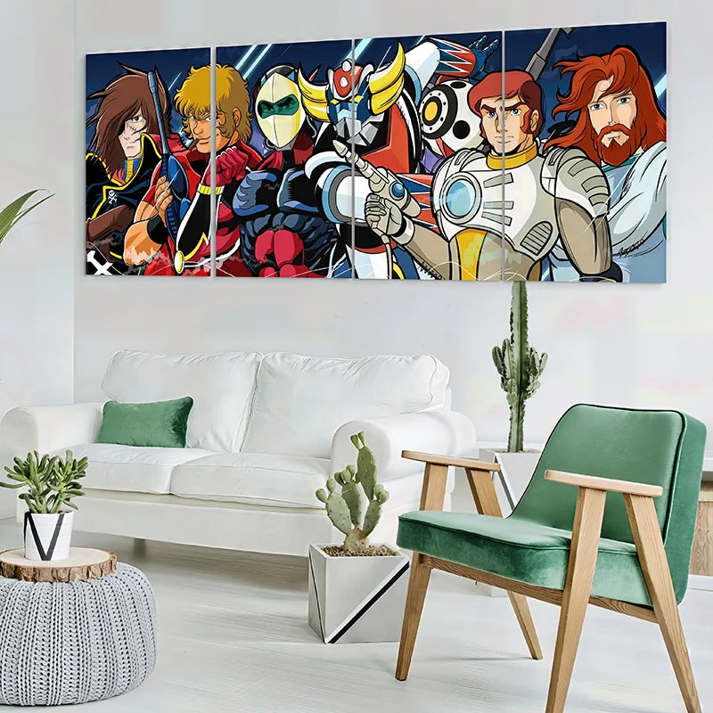 Illustration murale Héros Pop Culture des années 80

