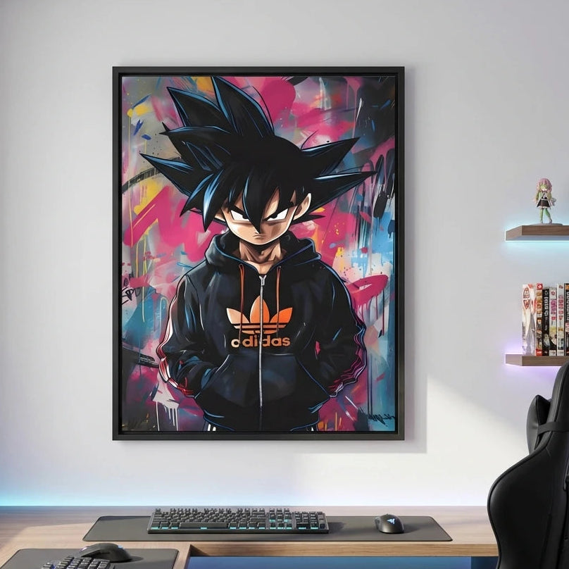 Tableau Dragon Ball design urbain sur toile murale