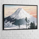 Tableau Hiroshi Mont Fuji avec cadre noir, style estampe