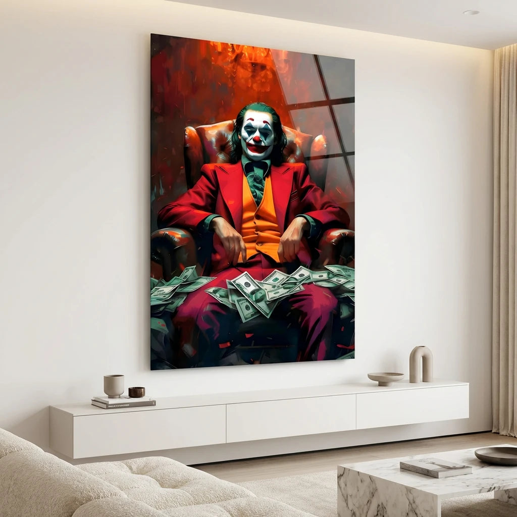 Tableau Joker Clown Riche plexiglas premium, brillance et couleurs éclatantes