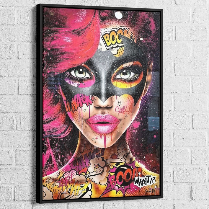 Tableau Pop Art Wonder Pop Cadre noir