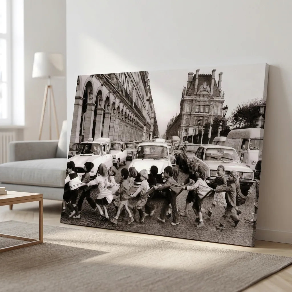 Tableau Robert Doisneau Les tabliers de la rue de Rivoli photo Paris noir et blanc décoration murale