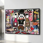 Tableau Street Art Bling avec cadre flottant noir