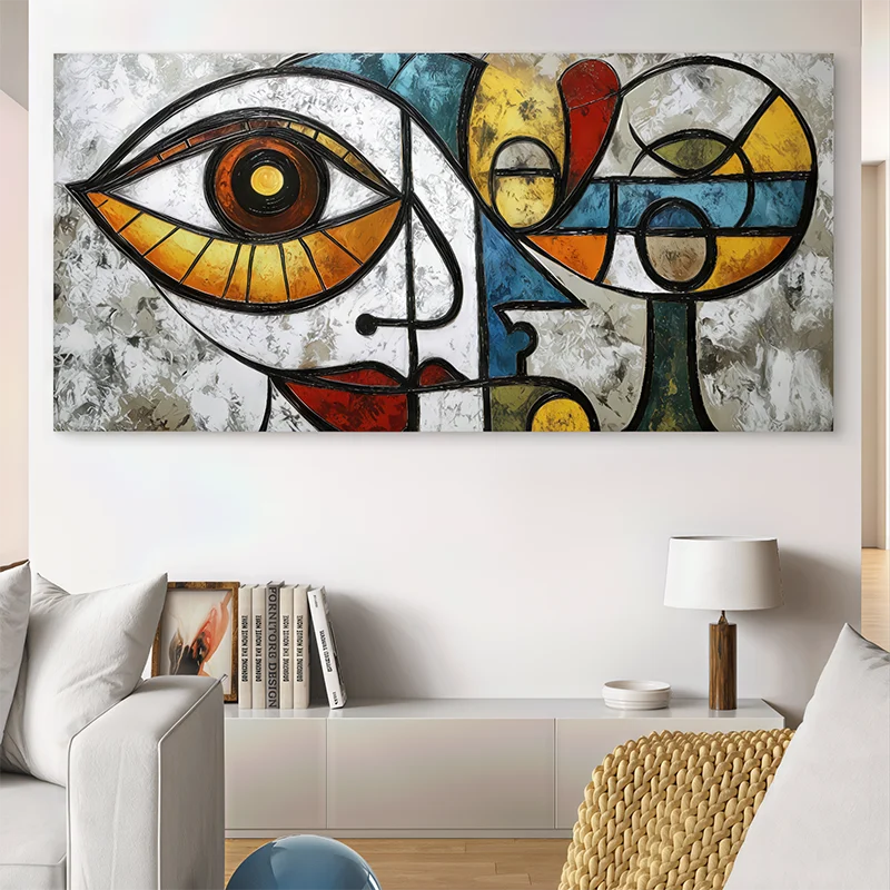 Tableau imprimé au style géométrique et artistique pour intérieur design

