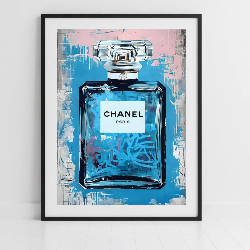 affiche sans cadre tableau parfum glam bleu rose