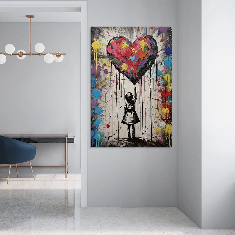 grand format tableau street art pour salon moderne