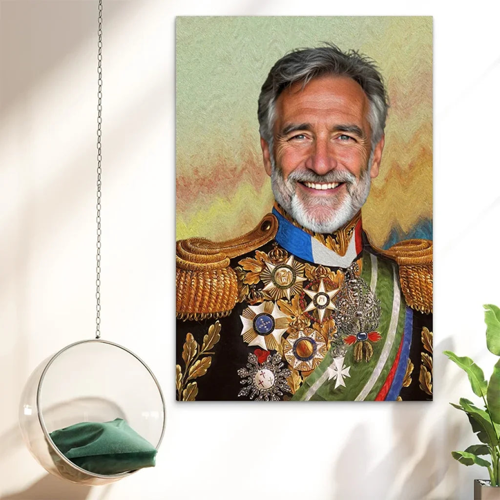 Portrait photo transformé en général d'époque

