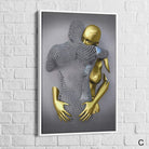 Tableau 3D Un Amour Gris et Or - Montableaudeco