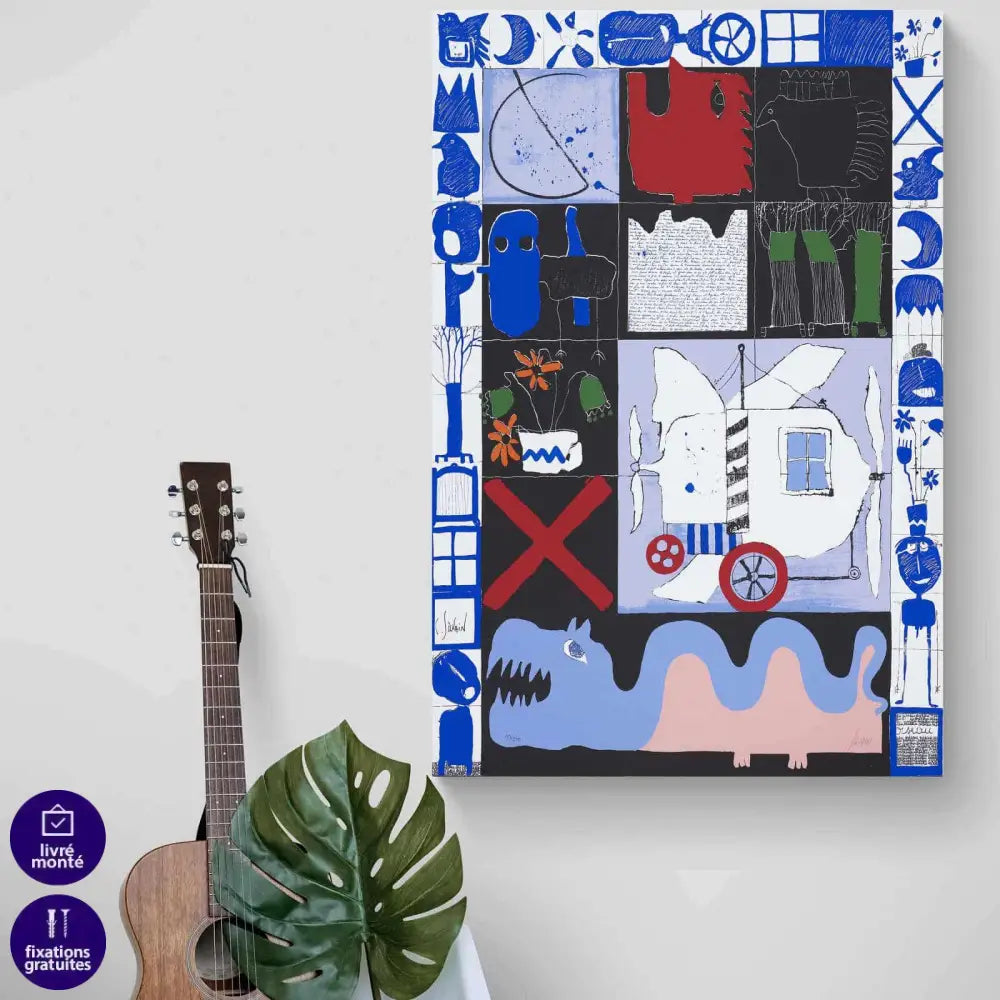 Tableau Abstrait Bleu Mosaic - Montableaudeco