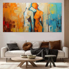 Tableau Abstrait Connexions Silencieuses 40x80cm / Toile tendue sur châssis Tableau moderne