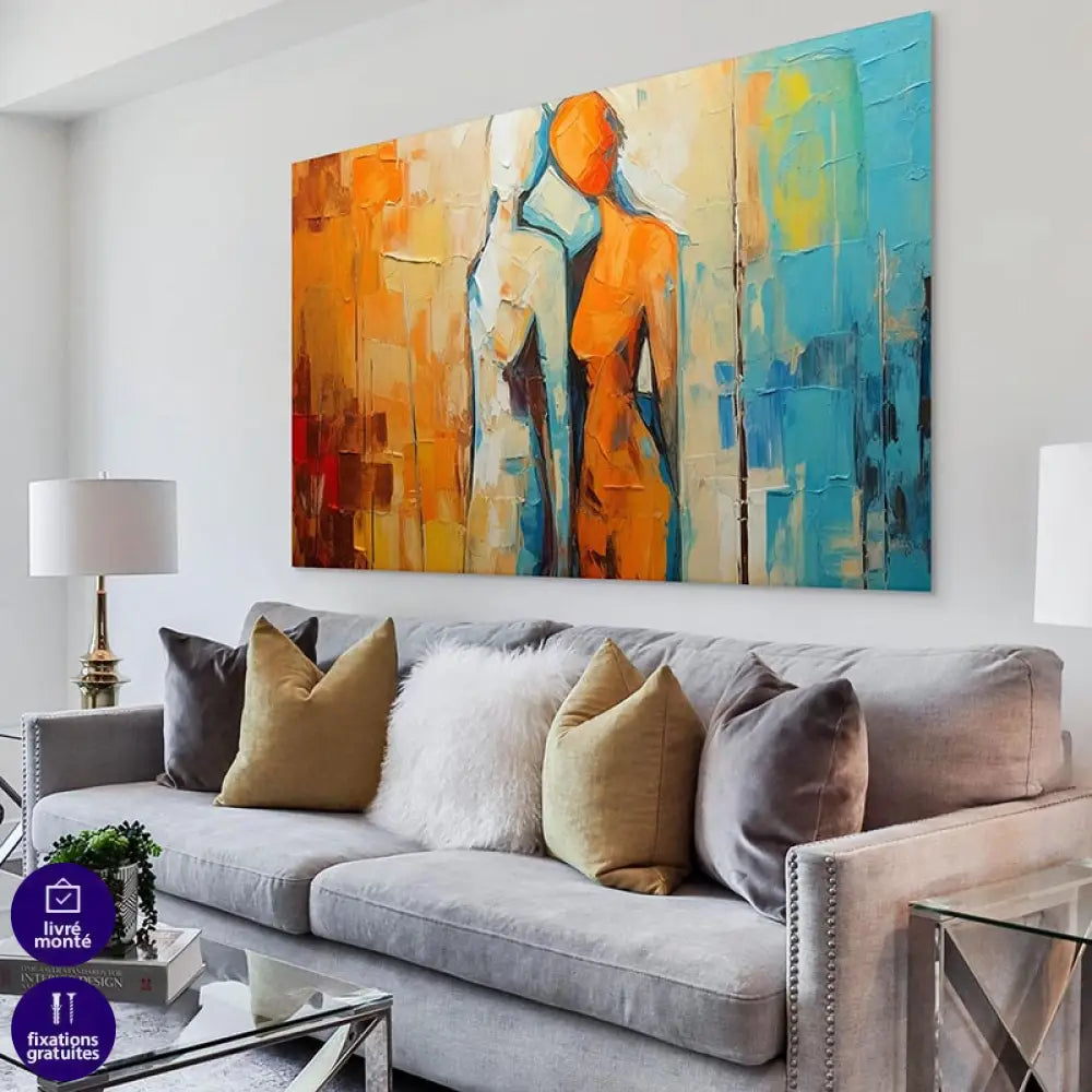 Tableau Abstrait Connexions Silencieuses Tableau moderne