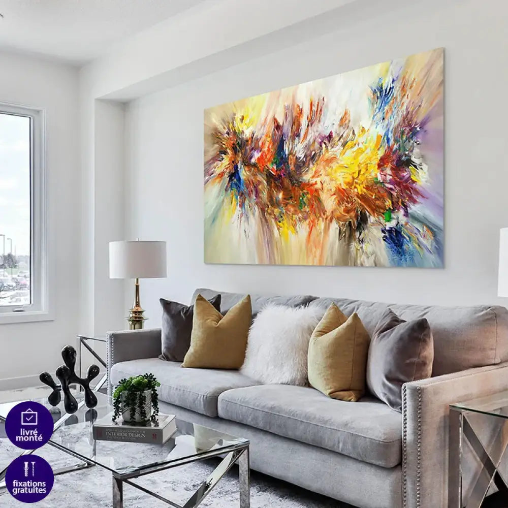 Décoration murale design – tableau Explosion pour pièce à vivre

