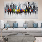 Tableau Abstrait Fusion Métropolitaine 40x80cm / Toile tendue sur châssis Tableau Abstrait