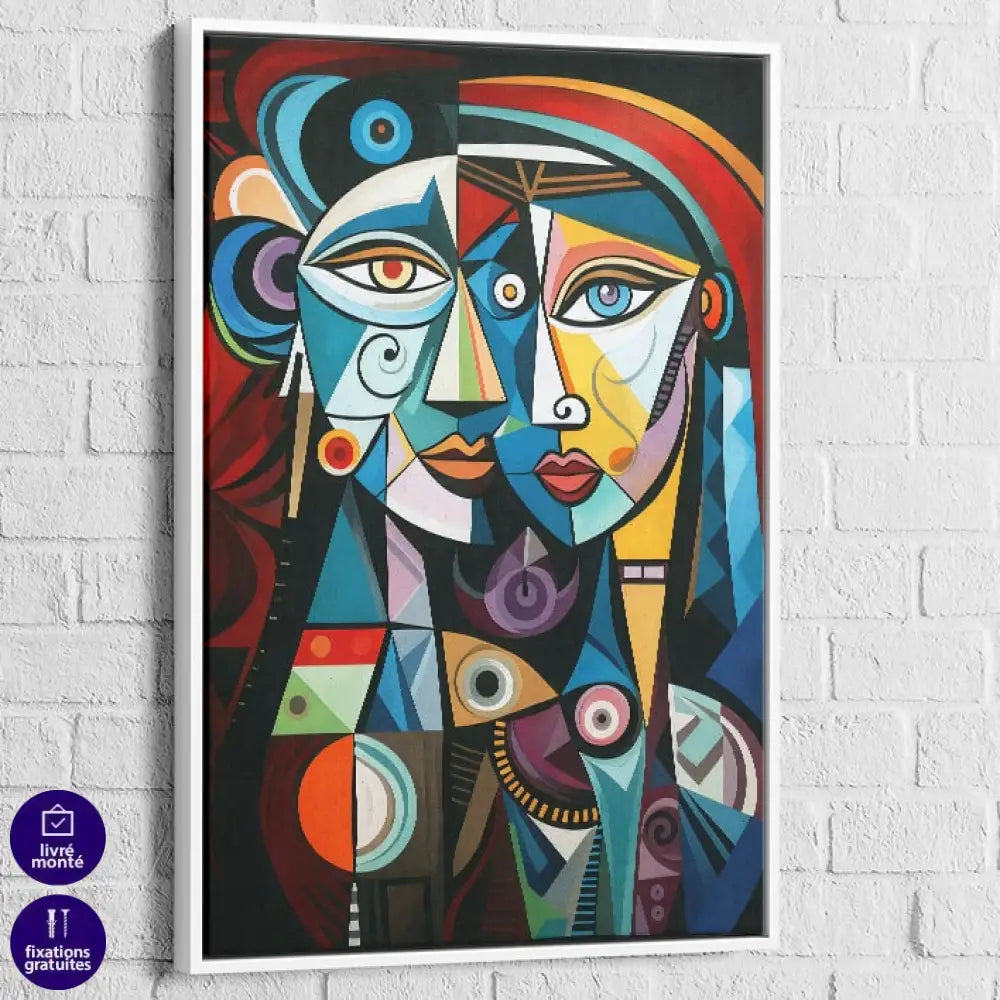 Visages géométriques abstraits art contemporain

