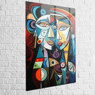 Décoration murale design tableau cubiste coloré

