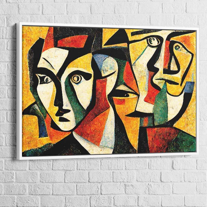 Tableau Abstrait Les Visages - Montableaudeco