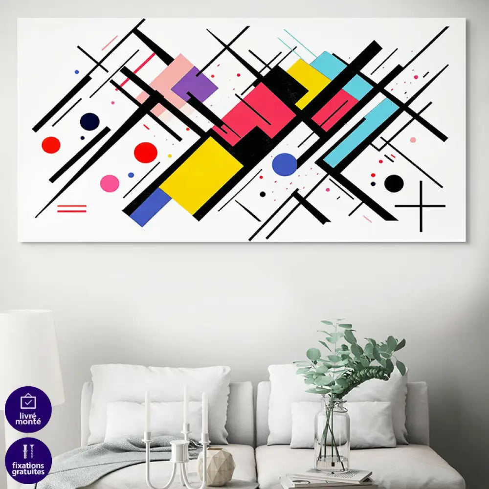 Tableau Abstrait Lignes en Mouvement Tableau Abstrait