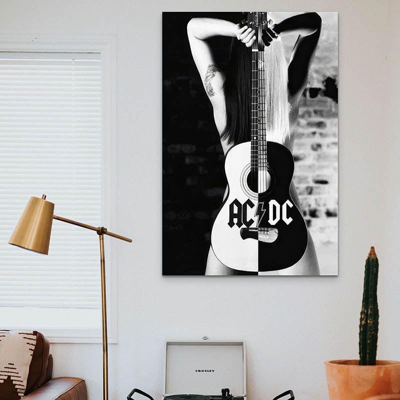 Tableau ACDC noir et blanc - Montableaudeco