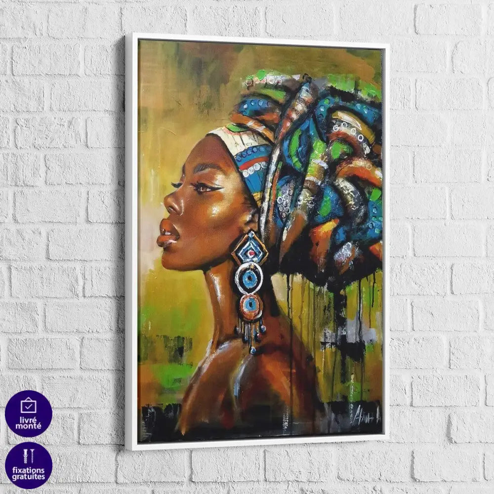 cadre flottant portrait femme du pays style ethnique chic