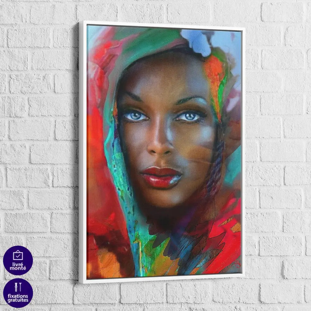 Tableau Afrique La Femme au yeux Bleus - Montableaudeco