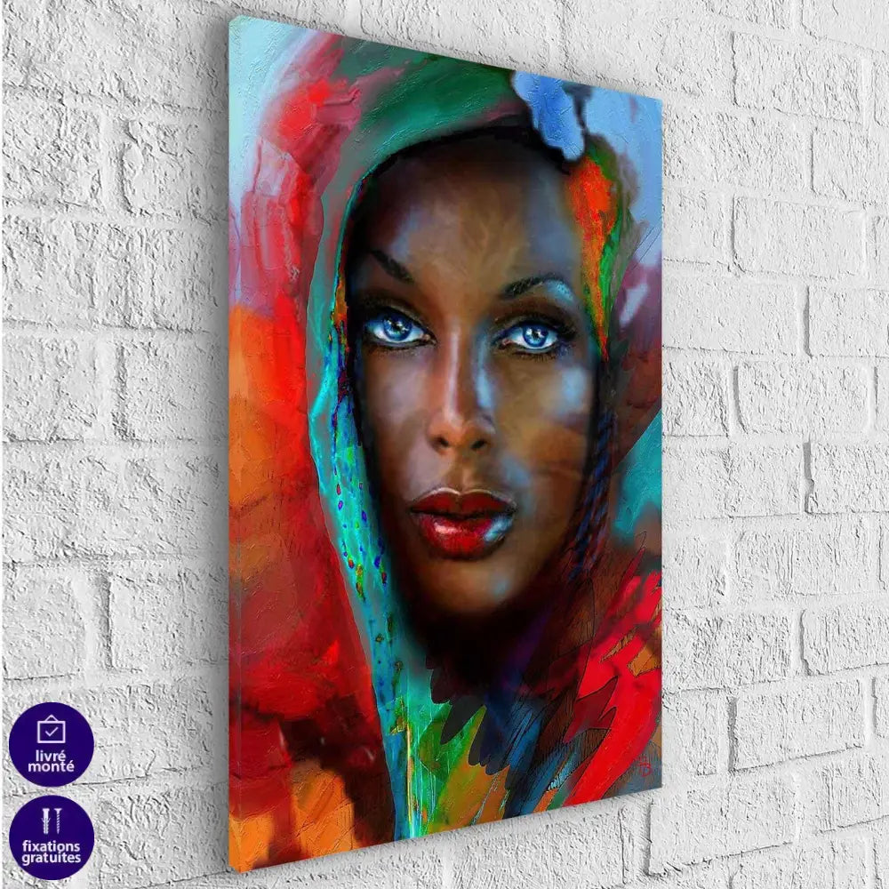 Tableau Afrique La Femme au yeux Bleus - Montableaudeco