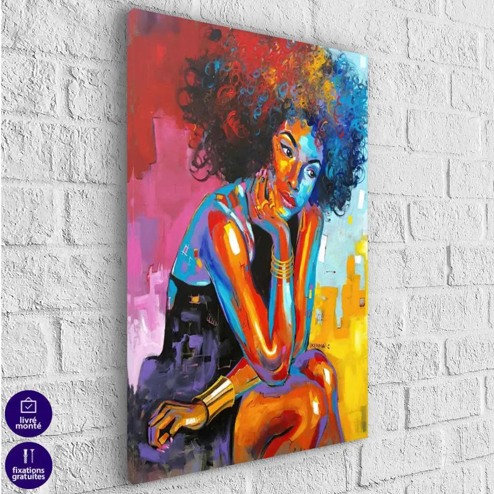 Tableau Afrique La femme est des couleurs - Montableaudeco