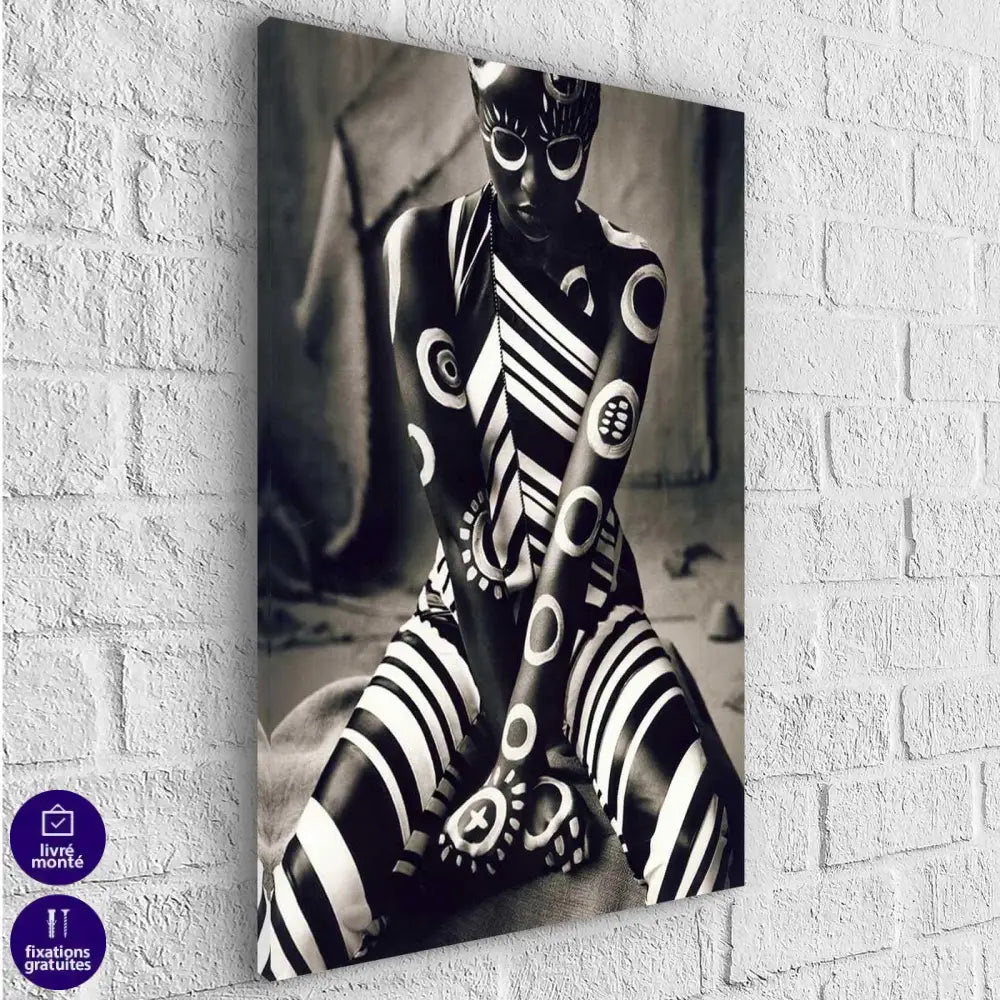 Tableau Afrique La Femme Noir et Blanc - Montableaudeco