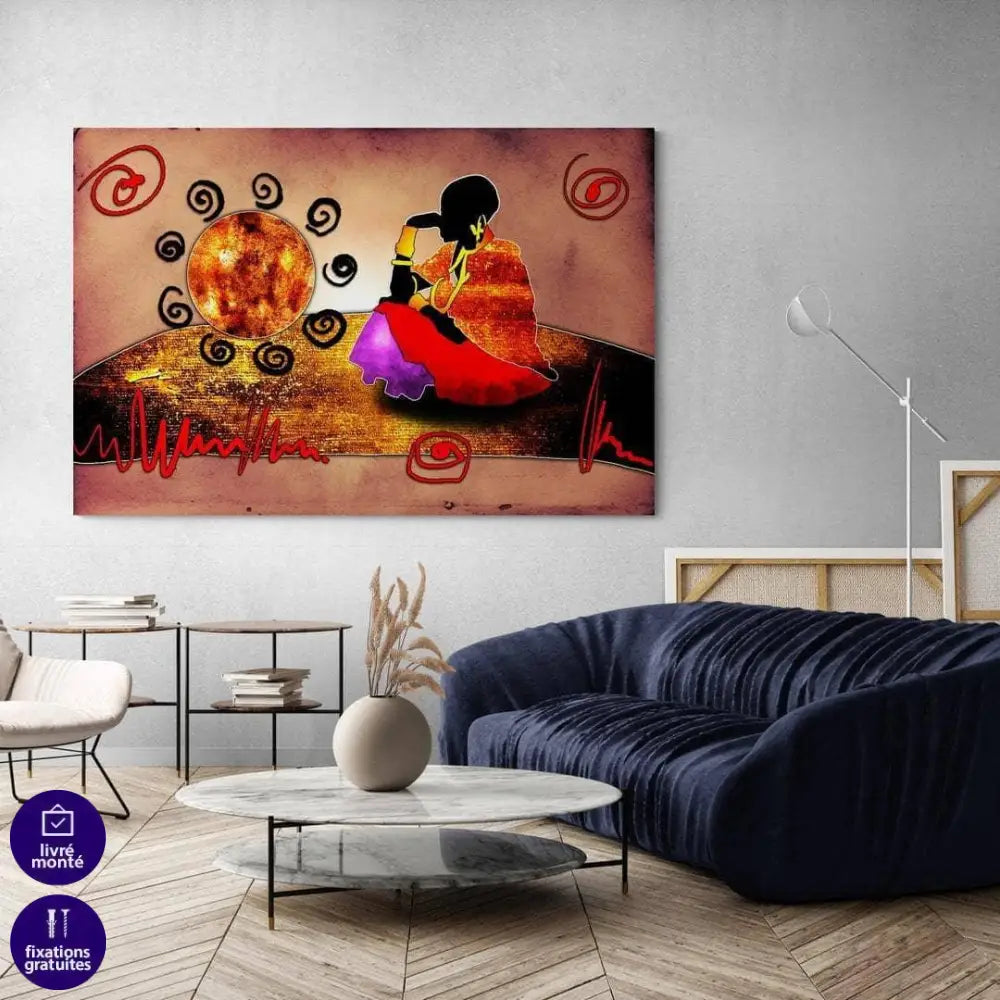Tableau Afrique Une Femme Seule - Montableaudeco