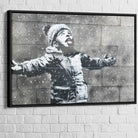 Tableau Banksy Ash Boy 40x60cm / Cadre Noir Tableau Banksy