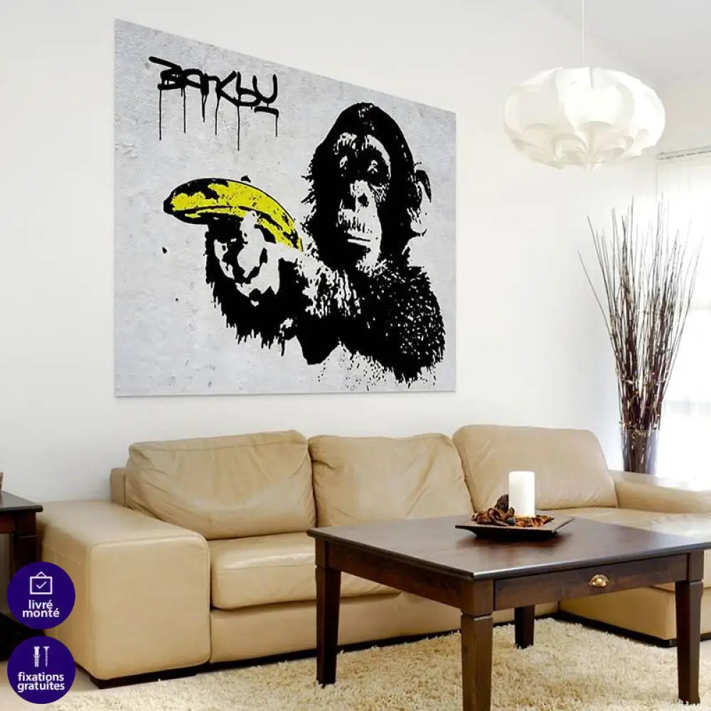 Tableau Banksy Banana Monkey - Montableaudeco
