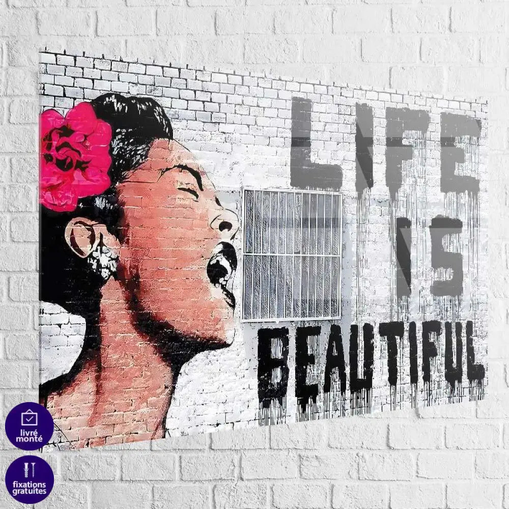 Tableau Banksy Life is Beautiful - Montableaudeco