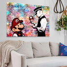 Tableau Banksy Mario et le policier - Montableaudeco