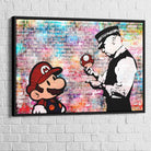 Tableau Banksy Mario et le policier - Montableaudeco