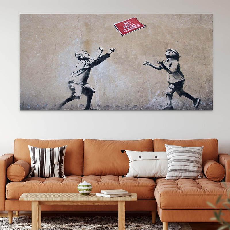 Tableau Banksy No Ball Games - Montableaudeco