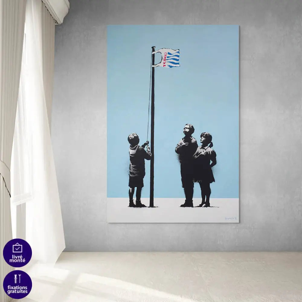 Tableau Banksy Very Little Helps 40x60cm / Toile tendue sur châssis Tableau Banksy