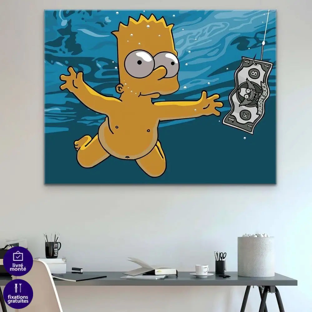 Tableau Bart Simpson Nirvana - Montableaudeco