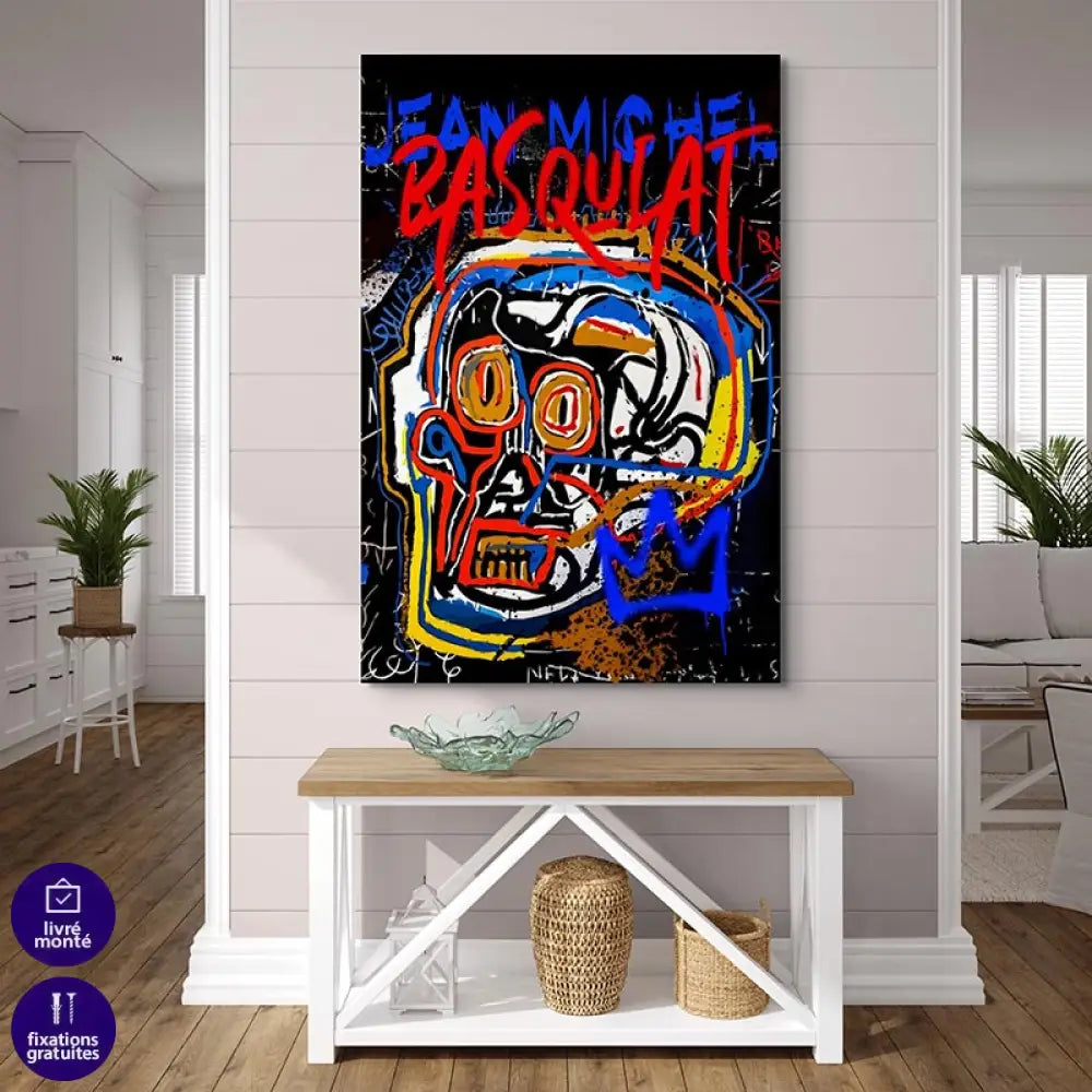 Tableau Basquiat Dualité Urbaine 40x60cm / Toile tendue sur châssis / B Tableau Basquiat