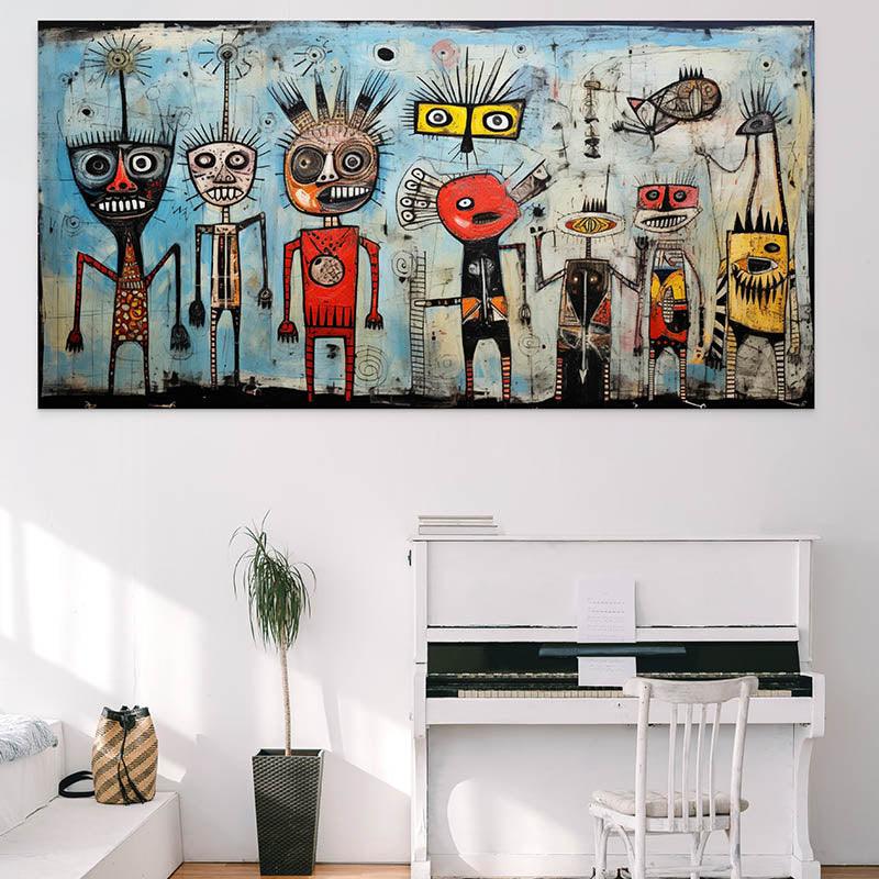 Tableau Basquiat Tribal Children - Montableaudeco