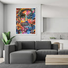 totem urbain abstrait portrait expressif style street art contemporain