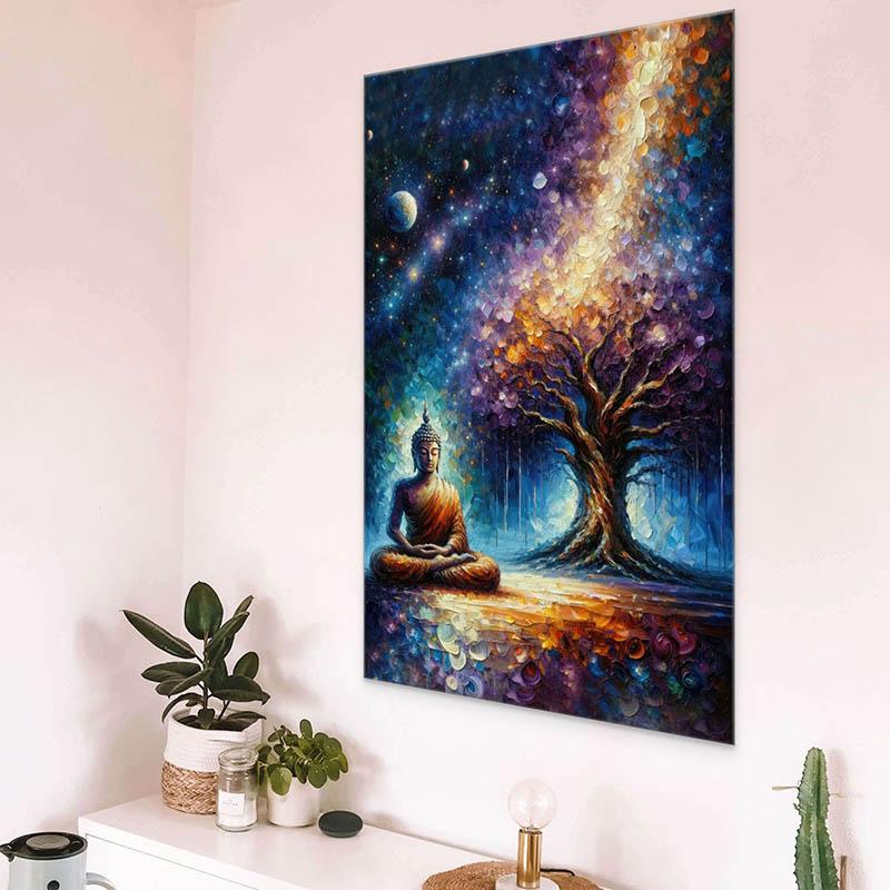 Tableau Bouddha Bleu Arbre de Vie - Montableaudeco